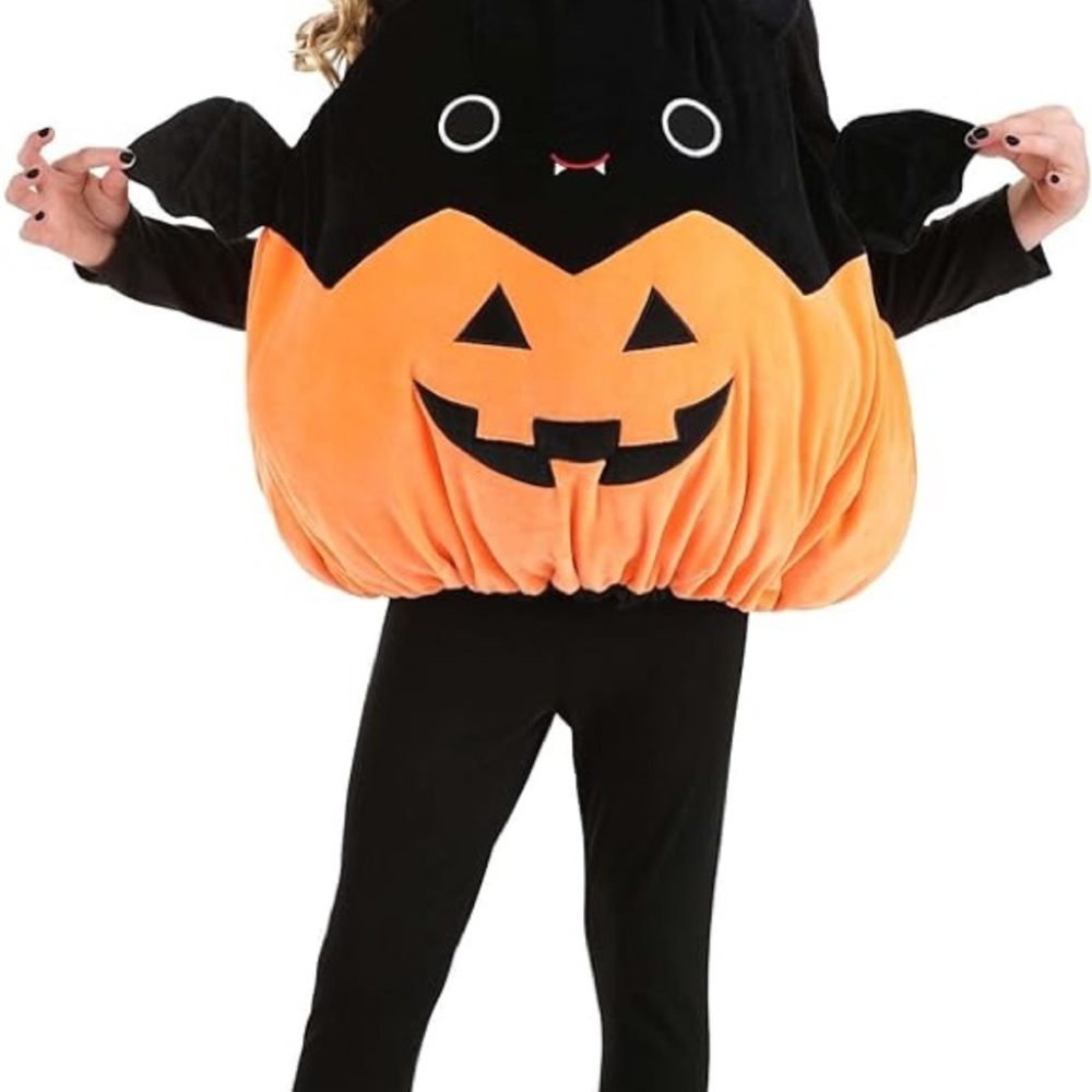 SQUISHMALLOWS Girls Emily the Bat Costume and treat pail